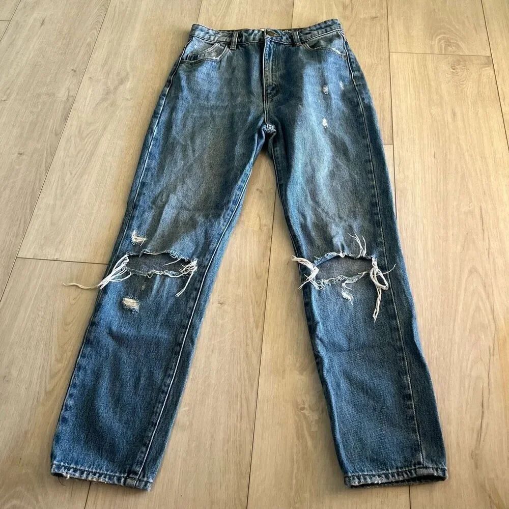 Rollas high rise slim distress jeans size 27